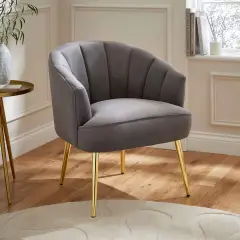 Pettine Velvet Chair Grey Grey