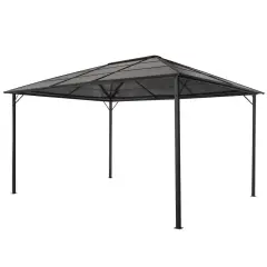 Vidaxl Gazebo With Roof Aluminium 4x3x2 6 M - Black Black
