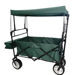 Samuel Alexander Folding Festival Camping Storage Trolley With Canopy Waterproof Cover 100kg Capacity Green