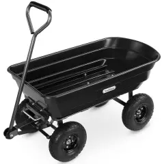 Vonhaus Garden Dump Cart Trolley Black