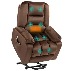 Homcom Lift Chair With Vibration Massage Heat Brown Brown