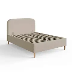 Gfw Florence Boucle Ottoman Storage Bed 150cm Natural Stone Brown