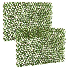 Outsunny 2pc Expandable Faux Privacy Fence - 2x1m Green