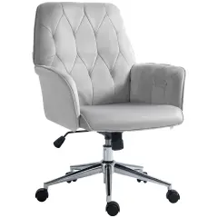 Vinsetto Swivel Computer Chair Light Grey Grey