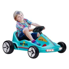 Aiyaplay 6v Electric Go Kart W Music Light Horn For 3-5 Years Blue Blue