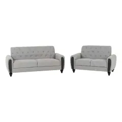 Seconique Chester 3 43 2 Suite - Light Grey Fabric Grey