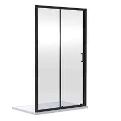 Nuie Rene 1900 X 1100mm Sliding Shower Door - Black Black