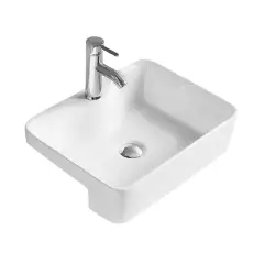 Nuie Rect Semi Recess Basin W480xd370xh130mm White