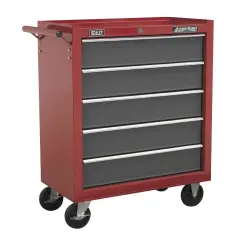 Sealey Rollcab 5 Drawer With Ball-bearing Slides - Red 47 Grey