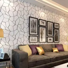Garden Sanctuary 950cm X 53cm Pvc Geometric Non-pasted Wallpaper White