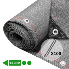 Vounot Privacy Netting 1x20m Garden Screening 230 G M2 Grey Grey