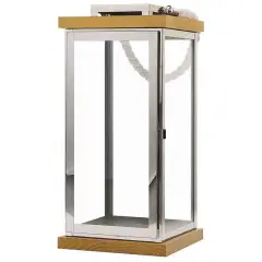 Beliani Lantern Borneo Metal 41cm Silver Silver