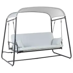 Beliani Patio Swing Marsciano Metal Light Grey Grey