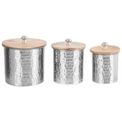 Beliani Storage Container Alexandria Metal Silver Silver