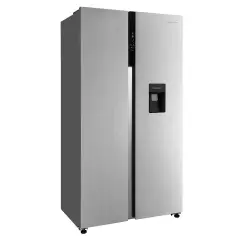 Russell Hobbs Rh90aff201ss-wd Freestanding Slimline American Fridge Freezer With Water Dispenser Stainless Steel Silver