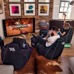Game Over Gaming Bean Bag Chair For Adult Water Resistant Indoor Gamer Beanbag Chair