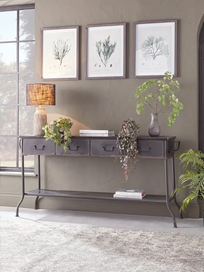 Industrial Iron Console Table