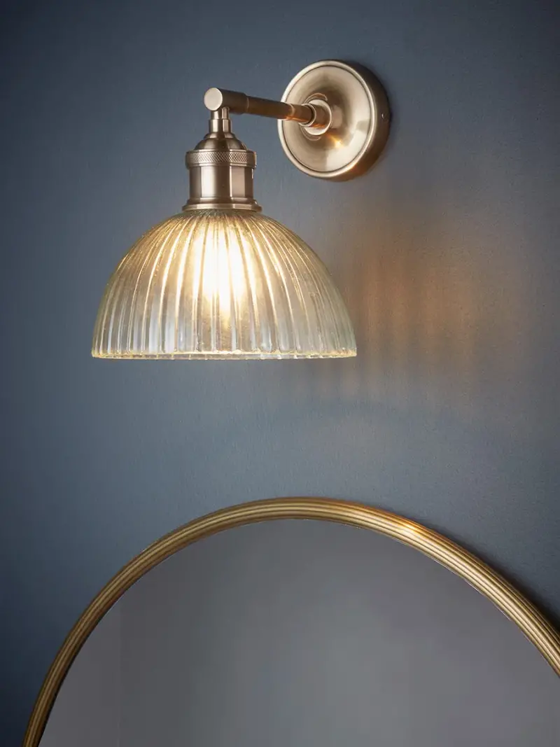 Reeded Glass Wall Light