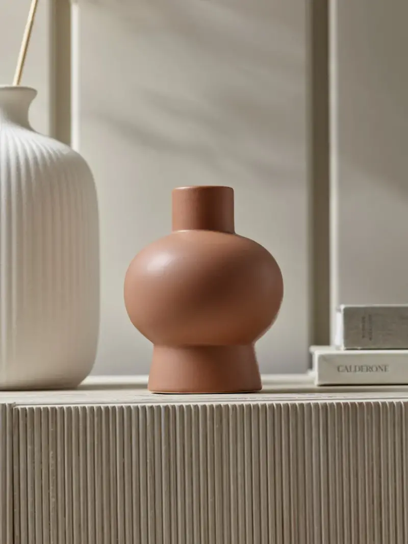 Footed Terracotta Vase