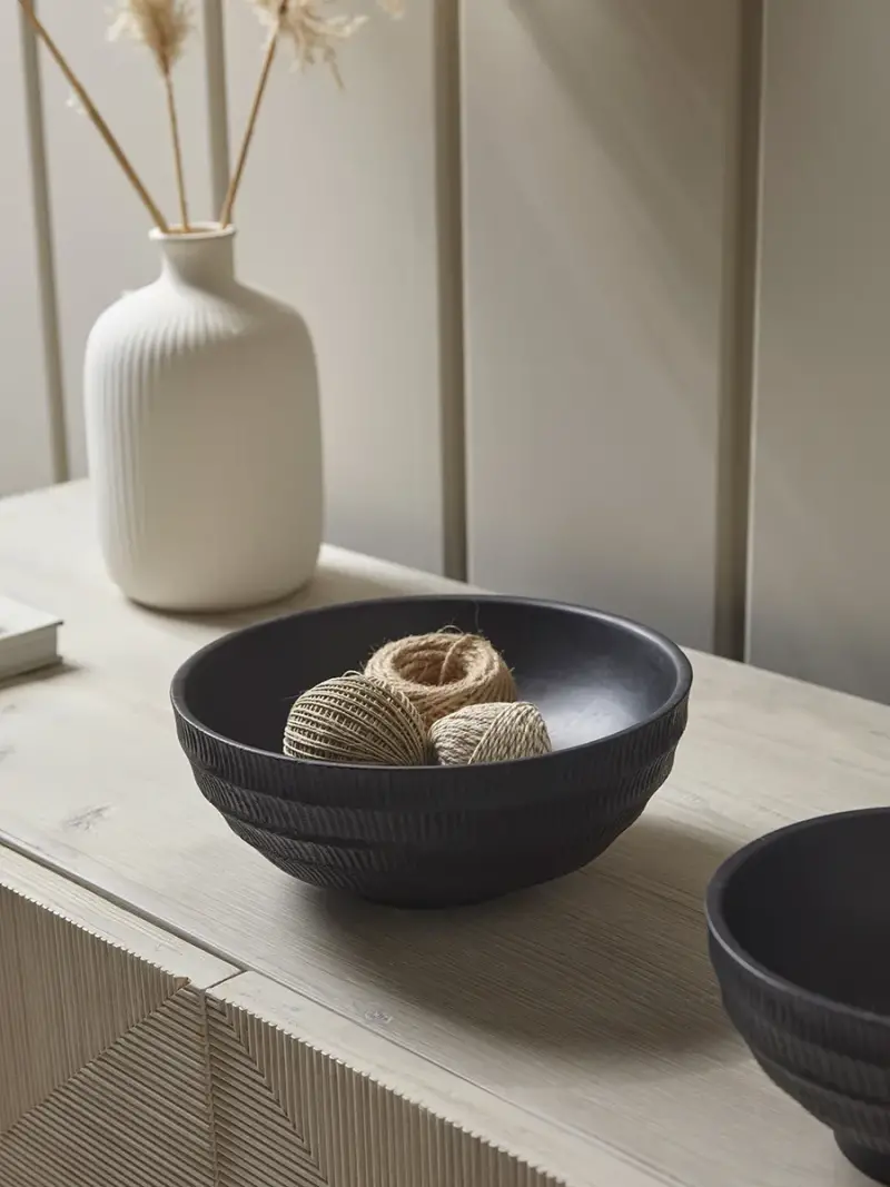 Etched Mango Wood Bowl - Large