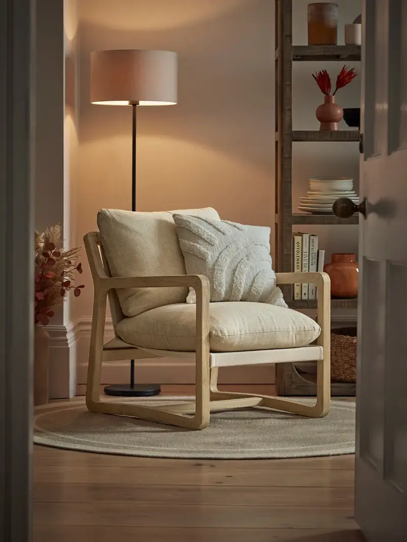 Agna Round Border Rug - Natural