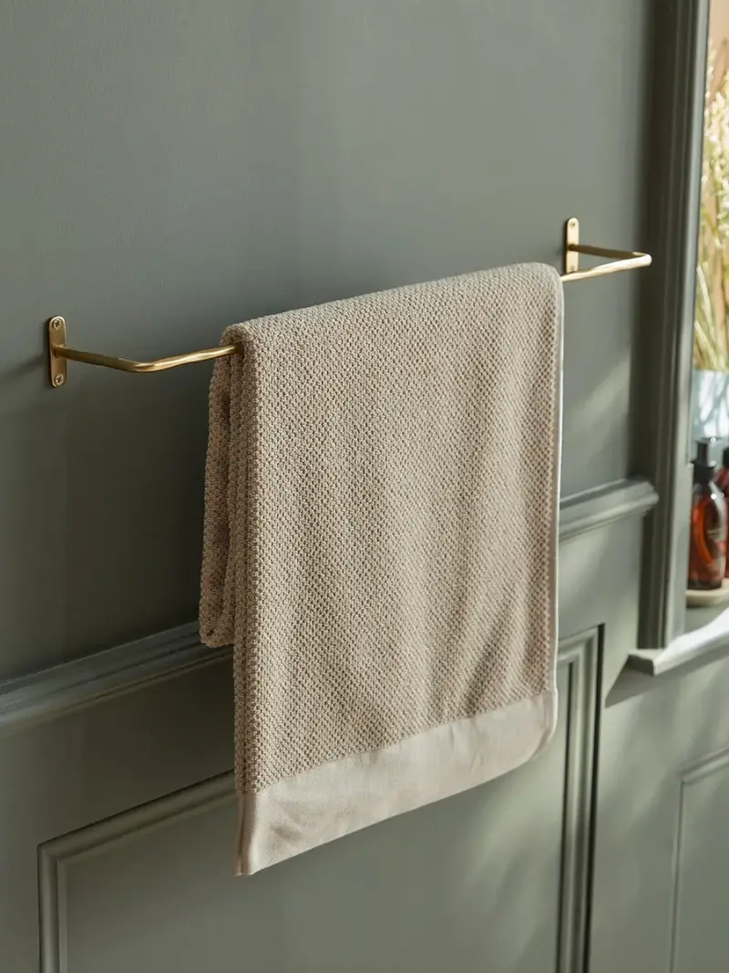 Hammered Brass Towel Rail