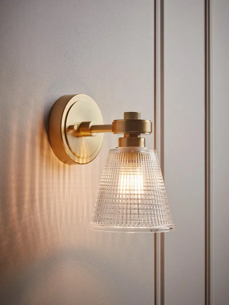 Textured Glass Wall Light