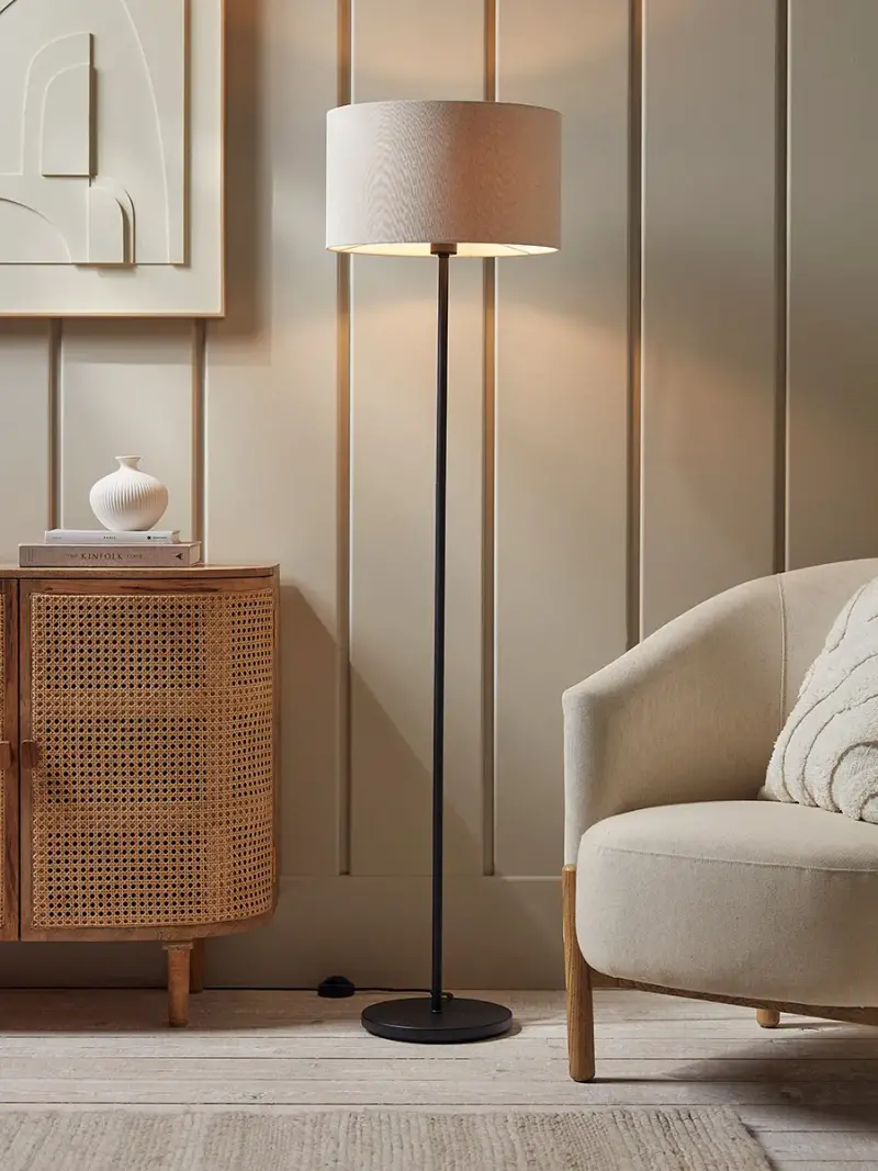 Black Beige Floor Lamp