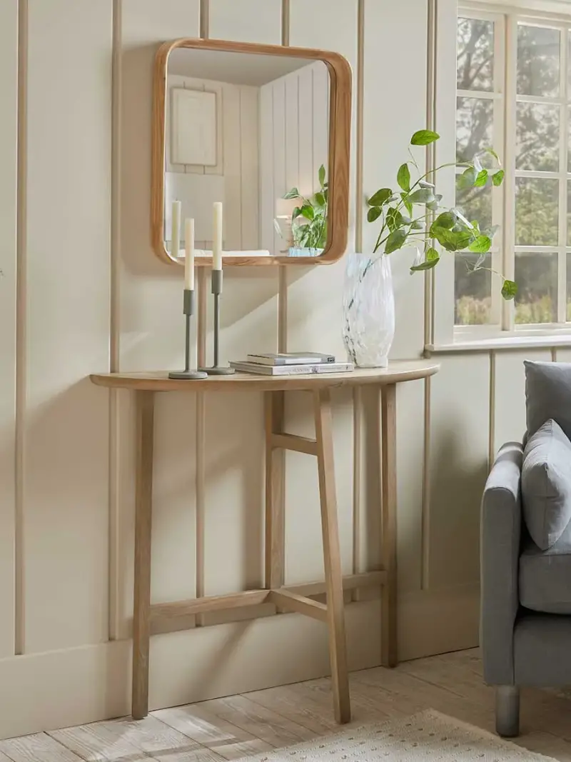 Oak Deep Framed Mirror - Squoval