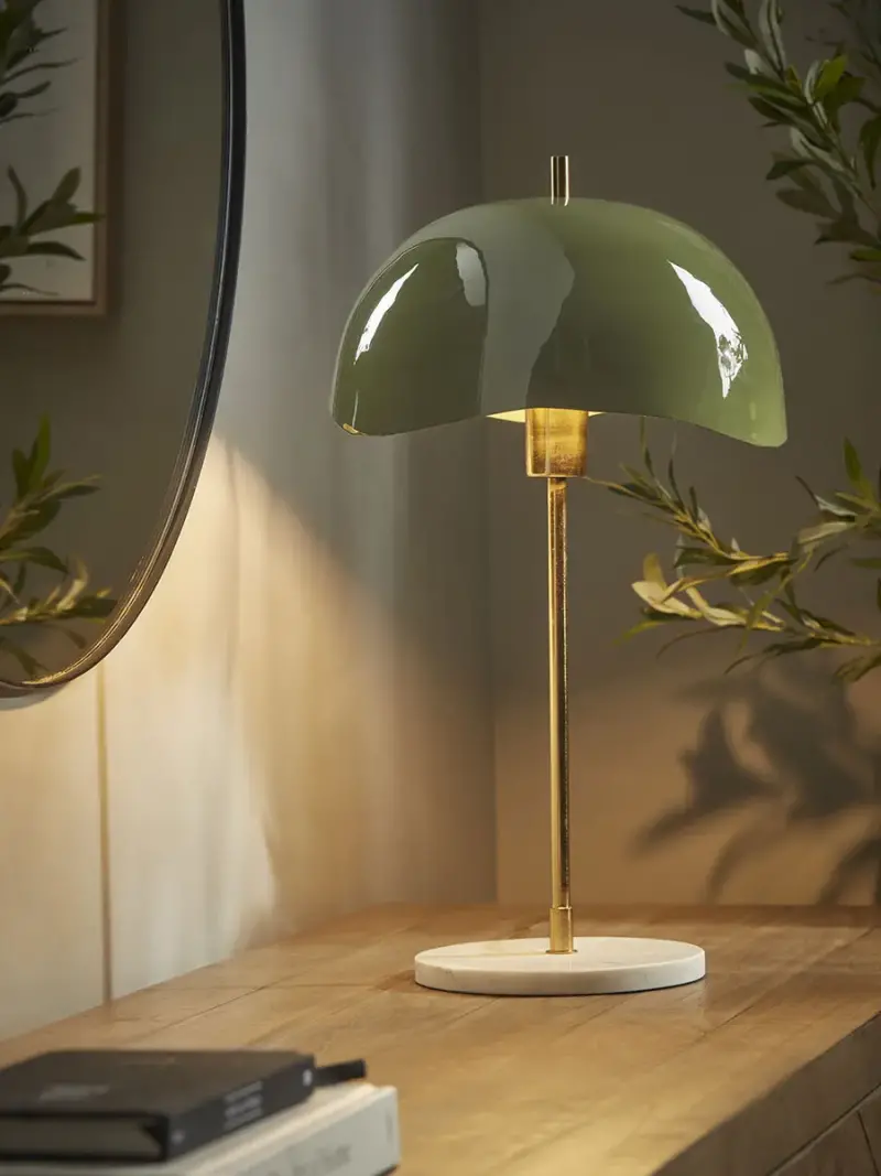 Wavy Dome Table Lamp - Khaki
