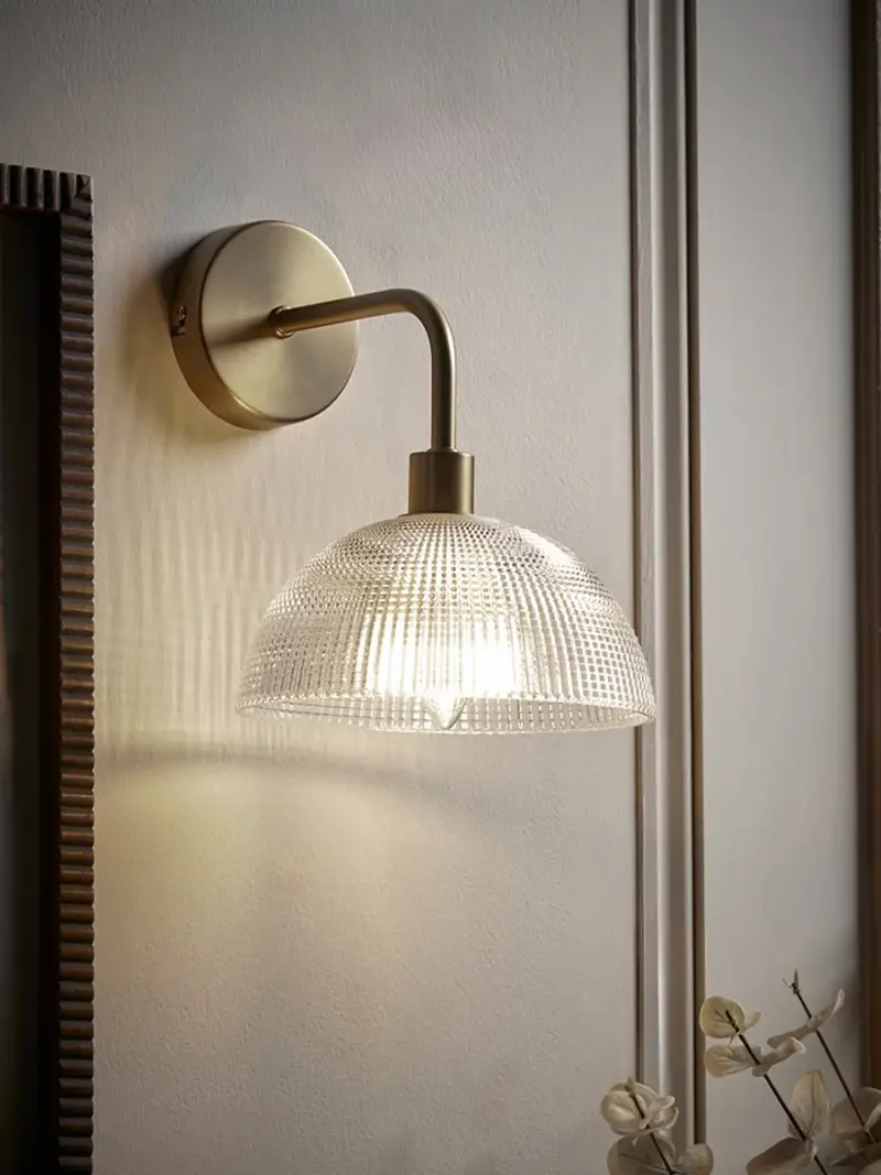 Ribbed Glass Dome - Wall Light
