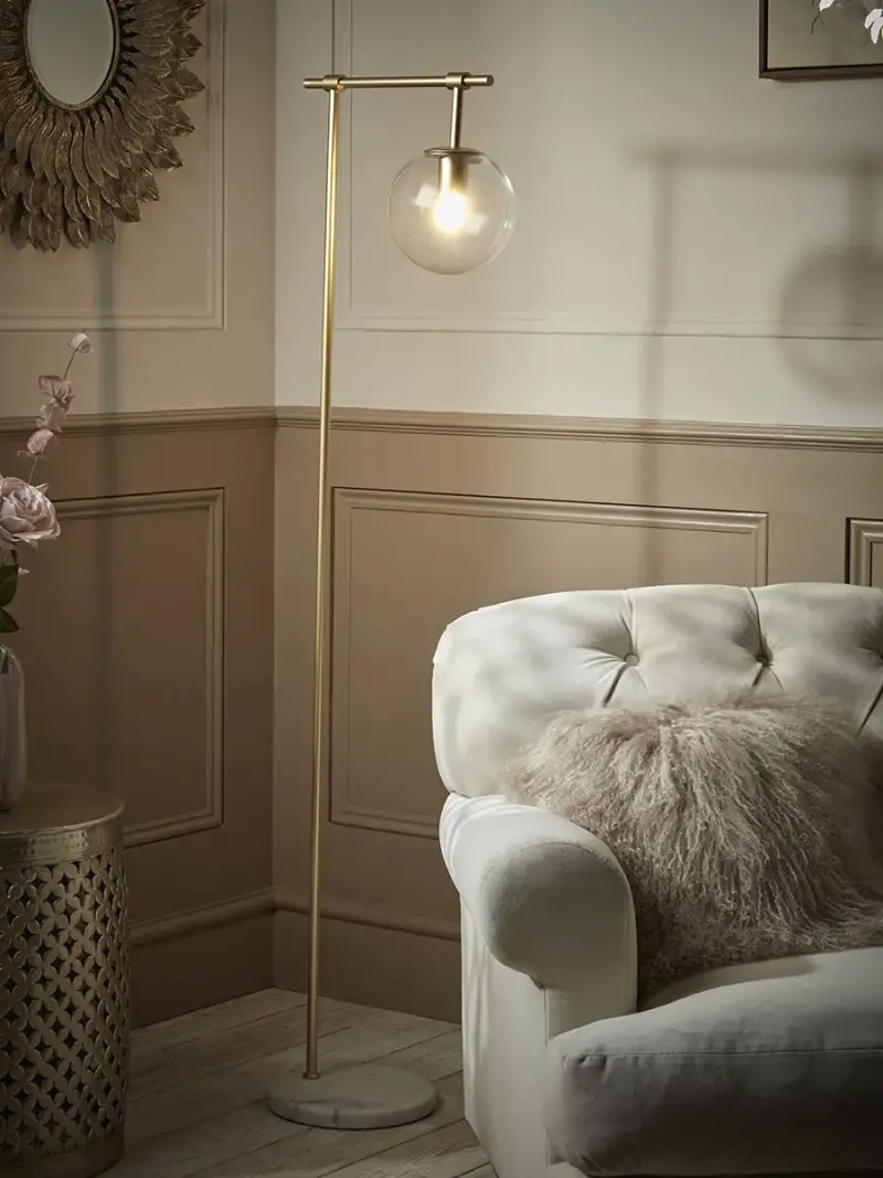 Globe Floor Lamp - Brass