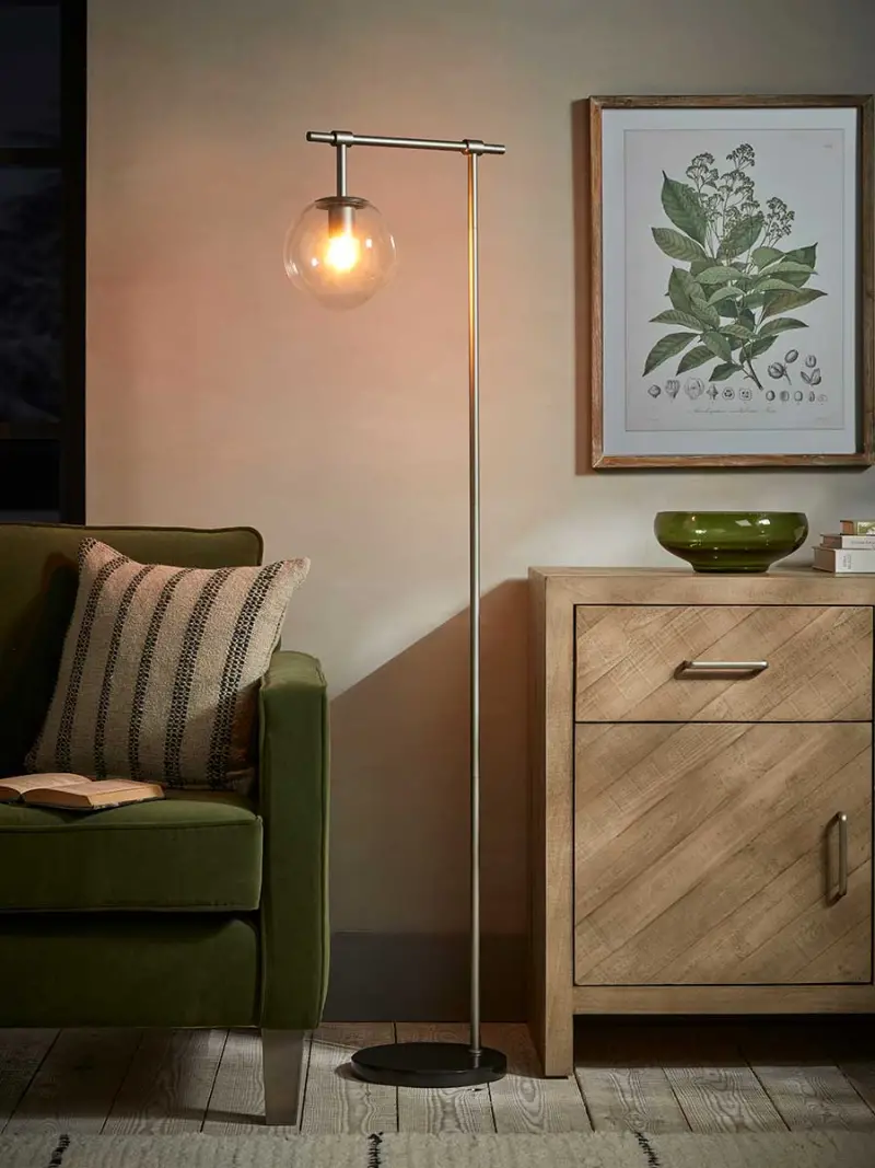 Globe Floor Lamp - Nickel