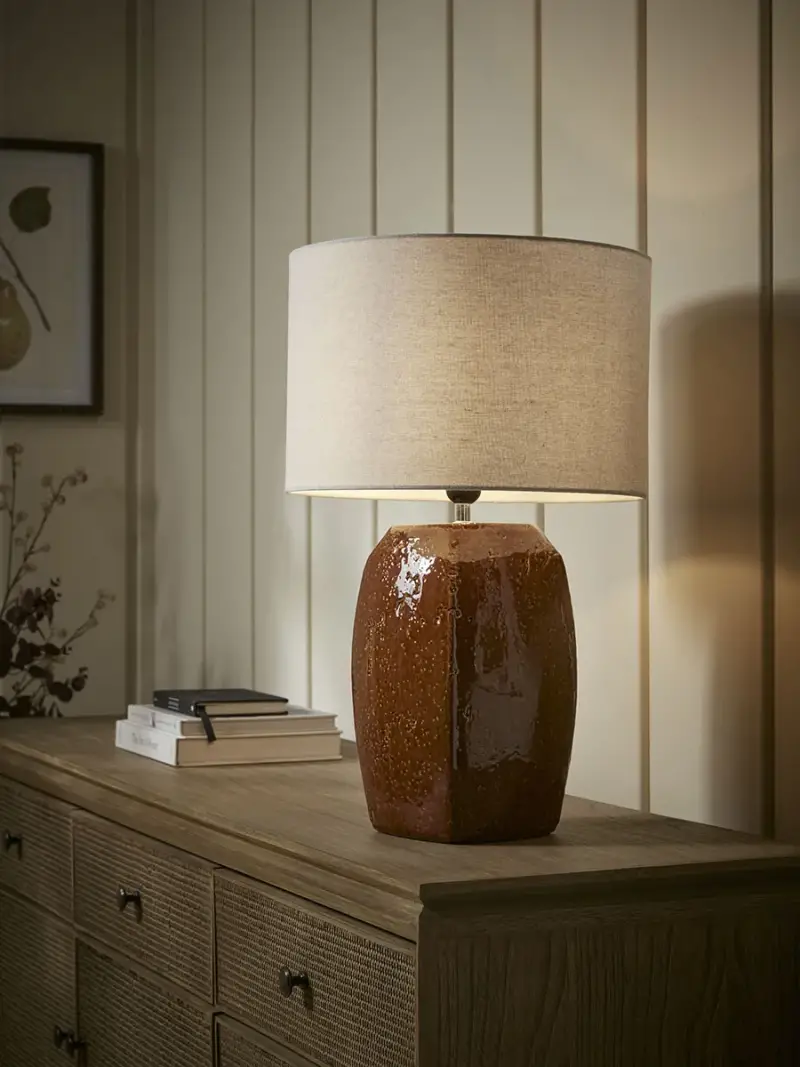 Glazed Burnt Orange Table Lamp