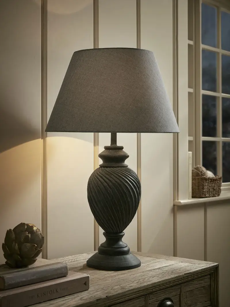 Twisted Carved Table Lamp