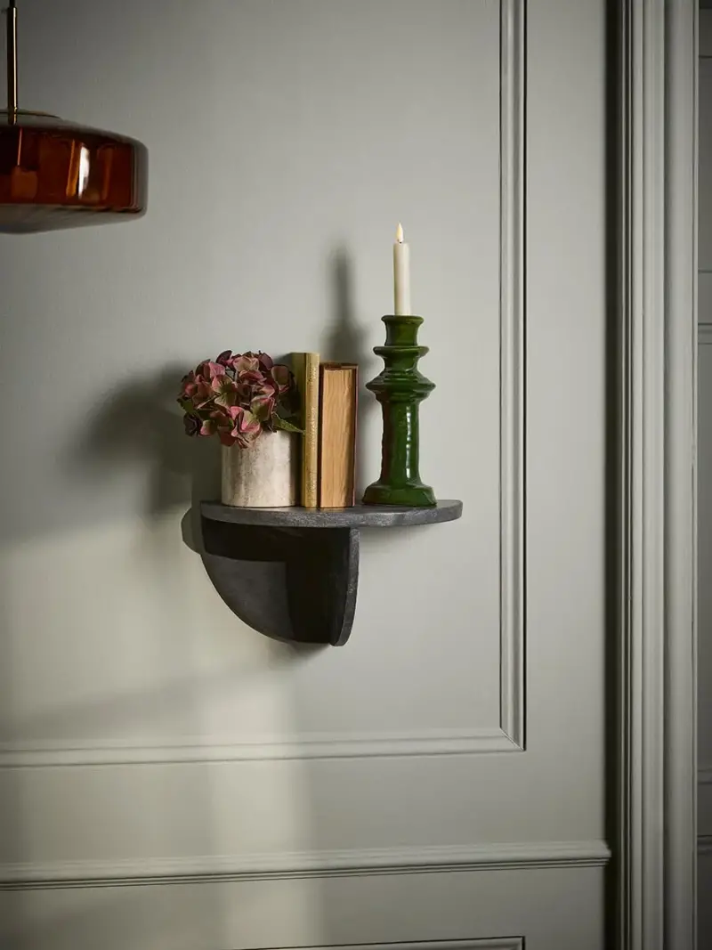 Green Glaze Stoneware Candle Holder