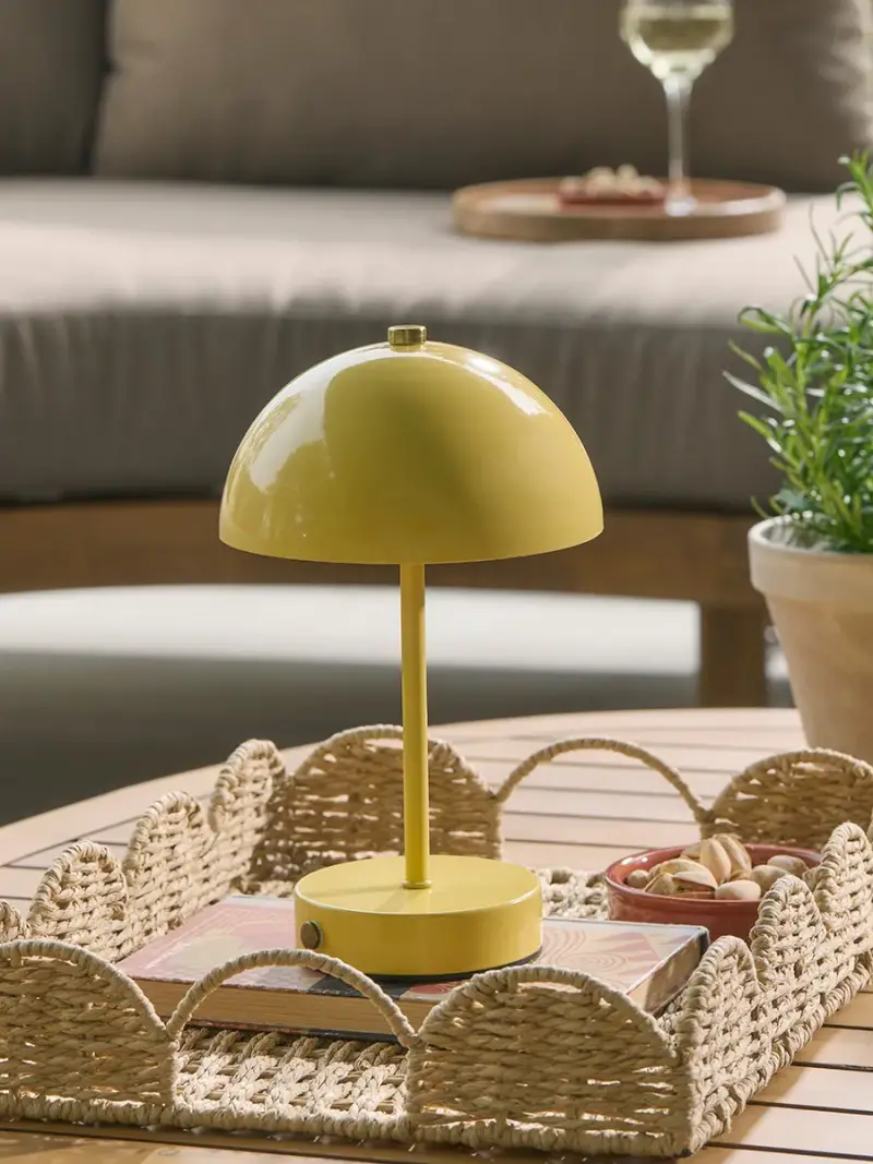 Led Rechargeable Luna Dome Lamp - Butter Yellow