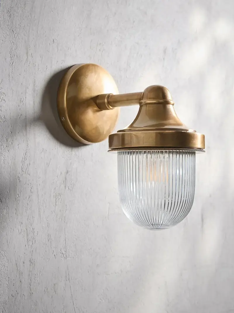 Jameson Indoor Outdoor Brass Wall Light