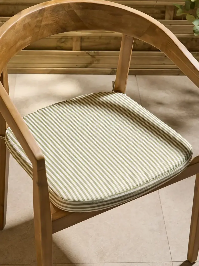 Classic Indoor Outdoor Seat Pad - Olive Stripe