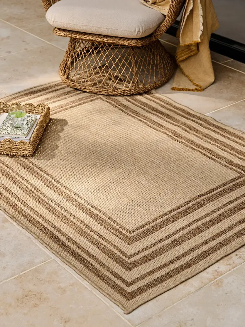 Jute Border Indoor Outdoor Rug - Small