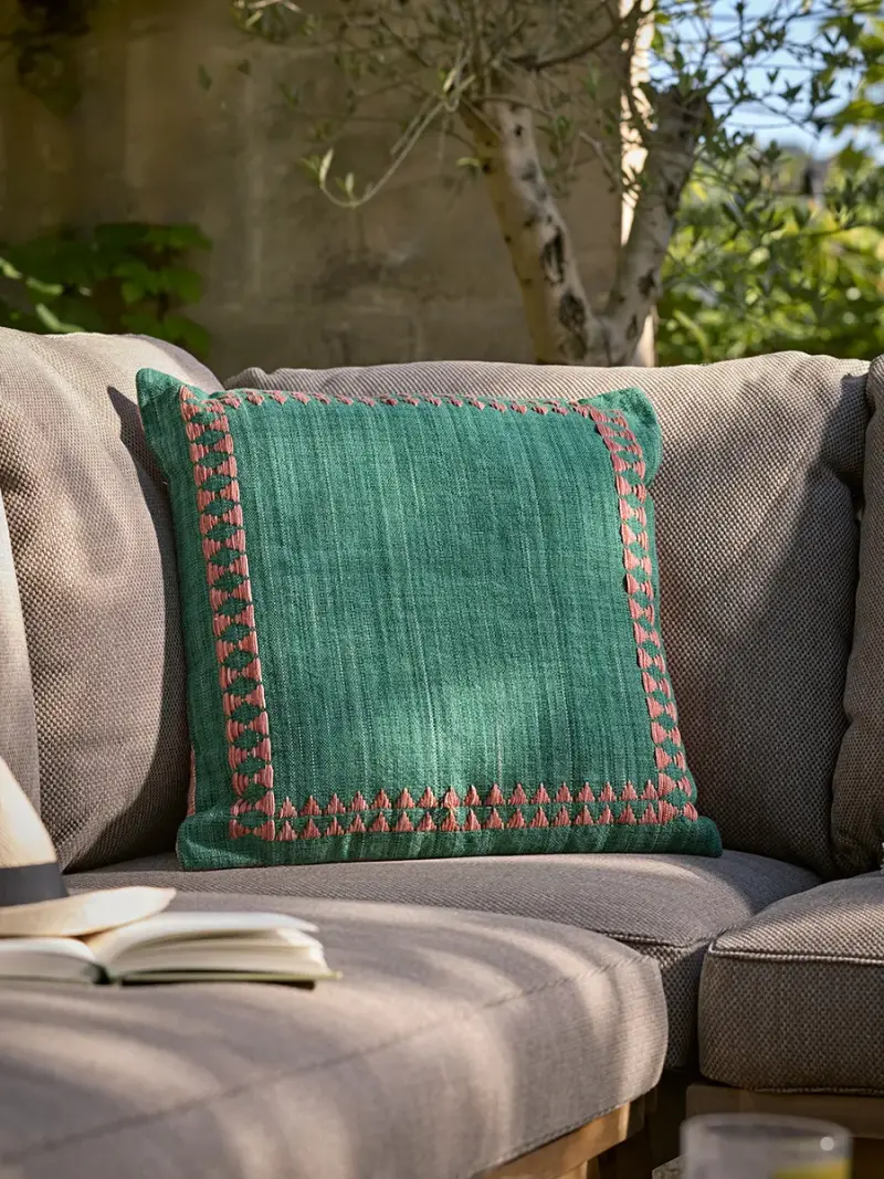 Cosma Weave Embroidered Outdoor Cushion