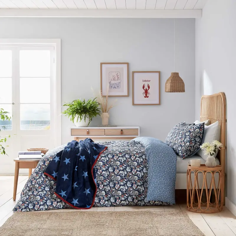 Helena Springfield Long Island Lawrence Kingsize Duvet Cover Set Navy