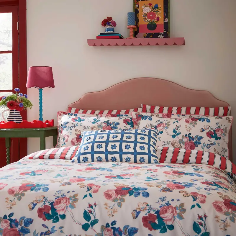 Land Shore Alec Double Duvet Cover Set Blue Red